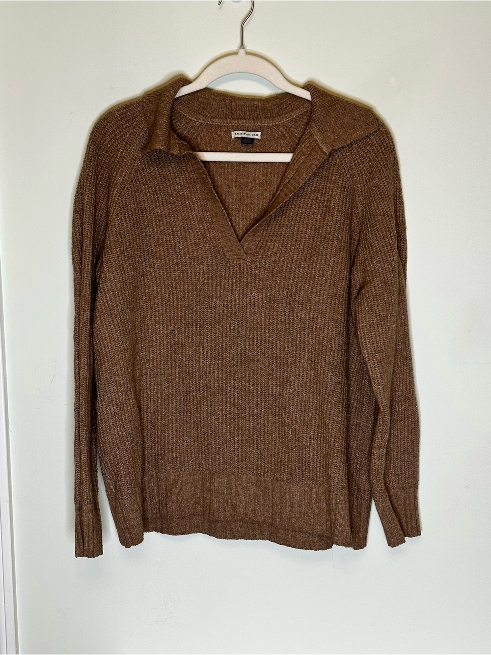 American Eagle Outfitters Brown V-Neck Sweater